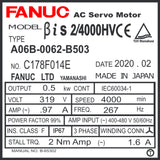 A06B-0062-B503 FANUC AC SERVO MOTOR NEW